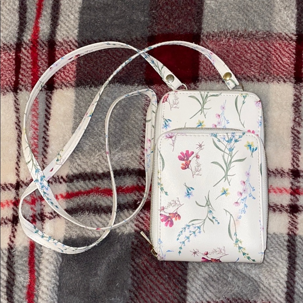 White floral Crossbody bag